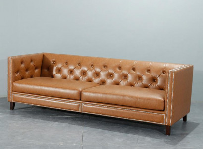 Sofa 4-seater Upholstered Sofa Modern Seat Polyester Design Couch Orange