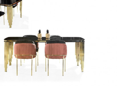 Luxury Dining Room Set Table Ensemble Classic Chair Group 4x Chairs Set 5-piece