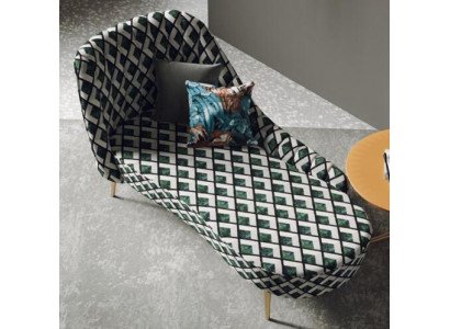 Textile Chaise Lounge Upholstered Lounger Sofa Chaise Relax Club Furniture