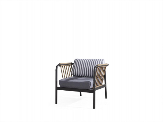 Armchair Design Luxurious 2-Seater Gray Fabric Two-Seater Luxurious Upholstered Furniture Design