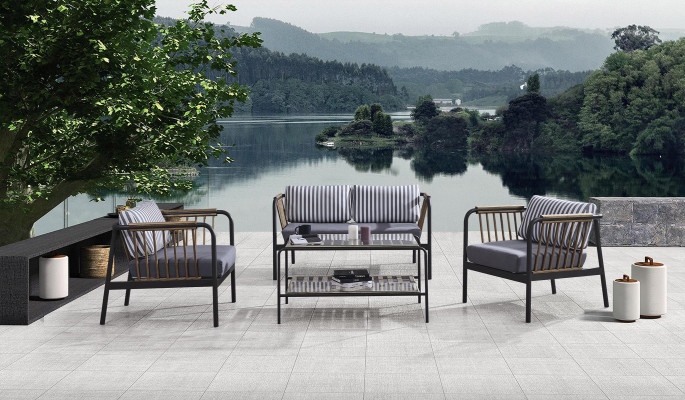 Armchair Design Luxurious 2-Seater Gray Fabric Two-Seater Luxurious Upholstered Furniture Design