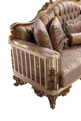 Sofa Set 3+1 Seater Gold Coffee Table Sofa Suite Living Room Luxury New