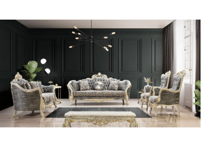 Classic Chesterfield Baroque Sofa Living Room Furniture Complete Set 5pcs