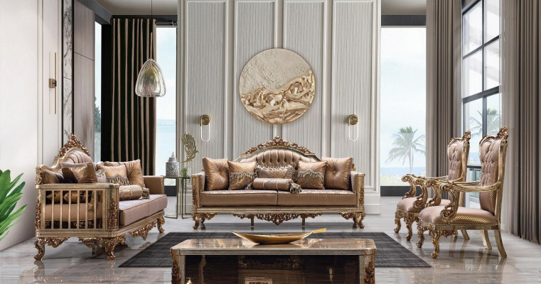 Sofa set Couch Set Classic Suite Seating Upholstery Coffee Table 5-piece