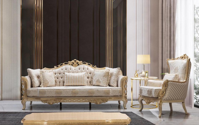 3-seater sofa living room couch classic design luxury fabric sofa new