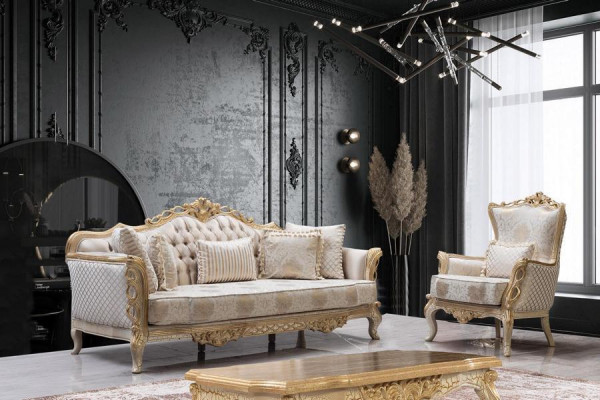3-seater sofa living room couch classic design luxury fabric sofa new