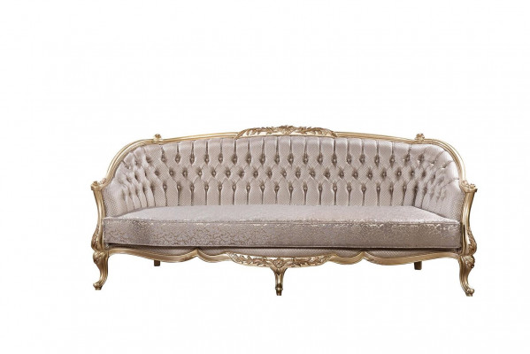 Baroque Sofa 3 Seat Living Room Classic Design Textile Sofa Luxury New