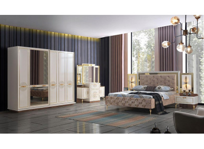 Elegant bedroom set in luxurious design with magnificent patterns