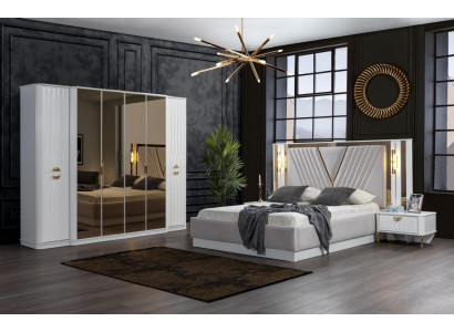 Modern elegant bedroom furniture set in luxurious design and contemporary style