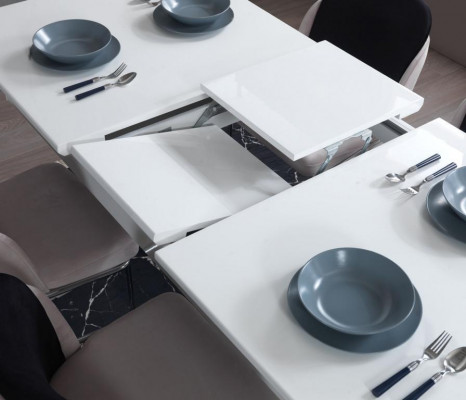 Dining room complete set: dining table, 4 chairs, sideboard + 2 mirrors group