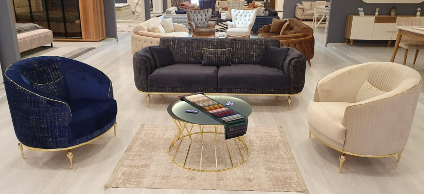 Sofa set 3+1+1 seater living room furniture couches + armchairs 3-piece.