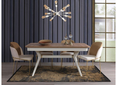 Complete set dining table 4x chairs dining room set dining group wood 5-piece