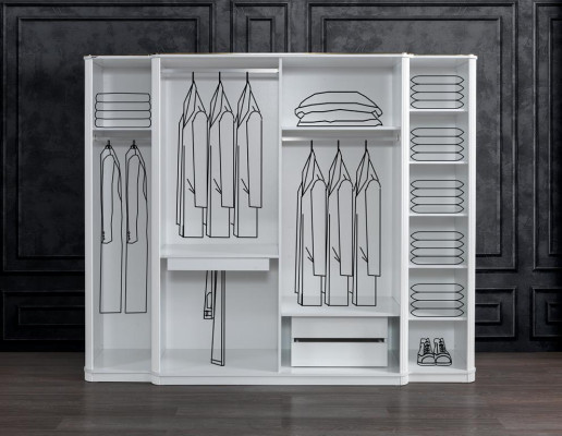 Bedroom furniture wood wardrobe closet style modern white new