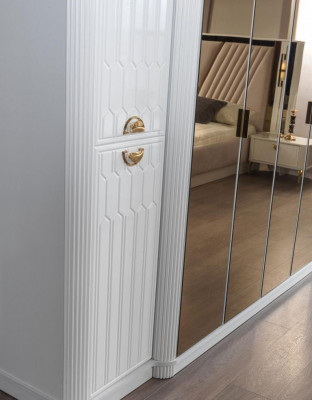 Bedroom furniture wood wardrobe closet style modern white new