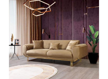 Living room sofas, 3-seater upholstery, luxury textile couch design, beige couches