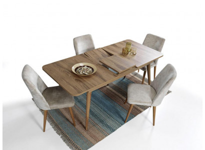 Dining room set dining group table ensemble dining table set 4x chairs complete 5-piece.