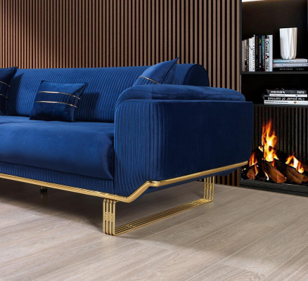Blue sofa living room sofa 3-seater couches designer couch upholstered sofas fabric new