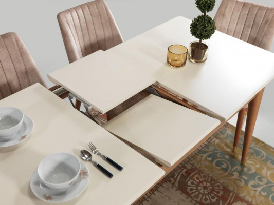 Dining room design furniture modern table 4x chairs 5-piece set garniture new