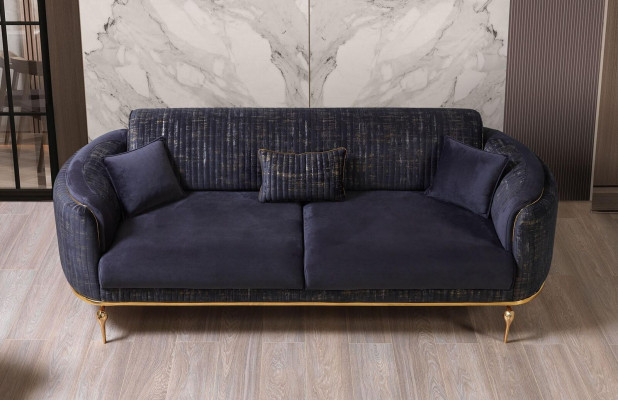 Living room sofa 3-seater blue furniture luxury couches xxl furniture couch sofas
