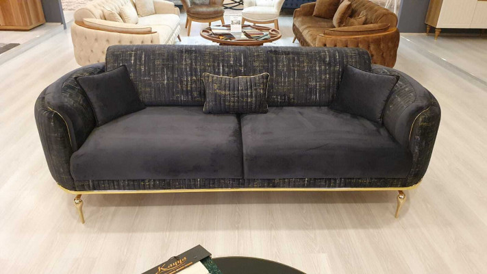 Living room sofa 3-seater blue furniture luxury couches xxl furniture couch sofas