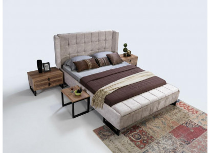 Bed double bed furniture interior bedroom design fabric textile new