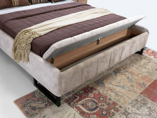 Bed double bed furniture interior bedroom design fabric textile new