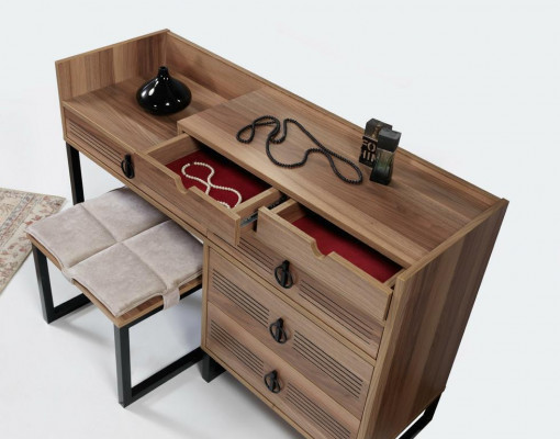 Bedroom mirror dresser wood modern design luxury brown new