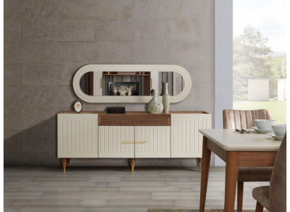 XXL sideboard cupboard chest of drawers 201cm with mirror 2-piece cabinet chests of drawers
