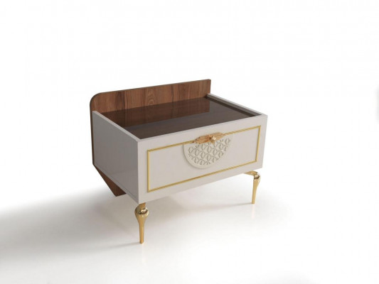 Bedroom nightstand modern design furniture wood luxury new white