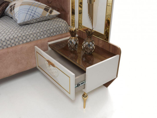 Bedroom nightstand modern design furniture wood luxury new white