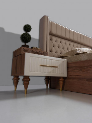 Bedroom nightstands material wood style furniture brown new luxury