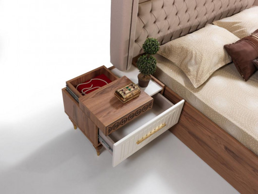 Bedroom nightstands material wood style furniture brown new luxury