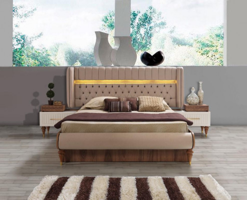 Bedroom nightstands material wood style furniture brown new luxury