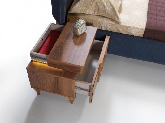 Bedroom nightstand side table design modern new brown wood