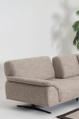 Corner sofa set, design modern coffee table, brown 2-piece.