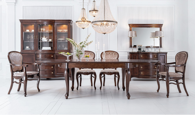 Classic antique style dining table living room wooden tables XXL big new