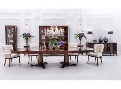 Classic high-gloss antique-style baroque table with 4 chairs chair set ensemble