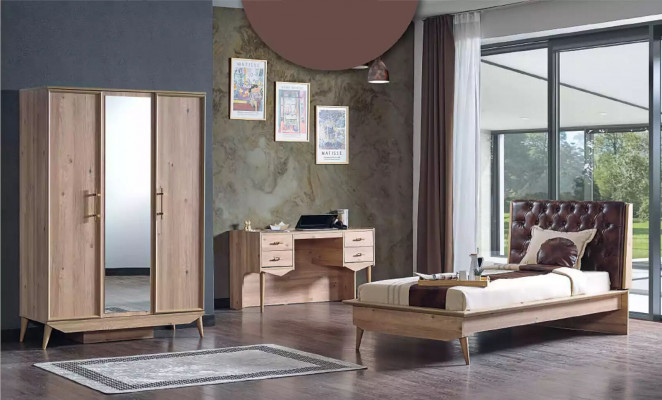 Wardrobe wooden cabinet brown bedroom furniture closet cabinet