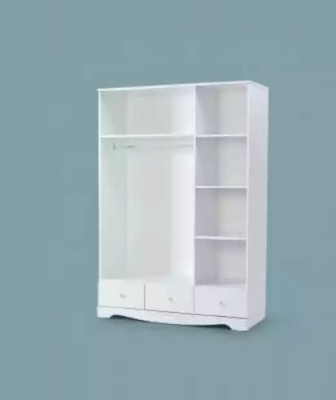 Wardrobe Closet Furniture Bedroom Cabinets Wood White Loft Interior