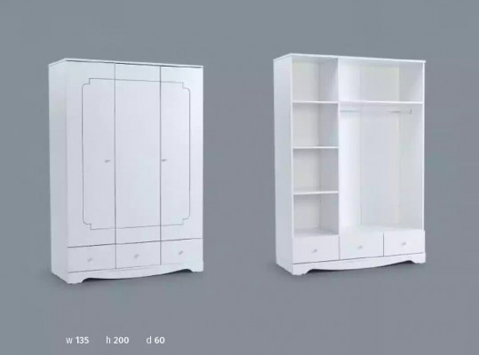 Wardrobe white wooden cabinets children's room furniture design white