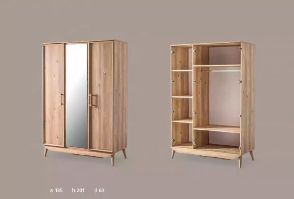 Brown wardrobe wooden bedroom furniture design cabinets elegant wardrobe
