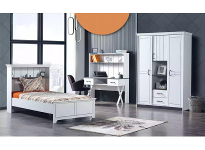 Children's room bedroom complete set bed desk wardrobe 3-piece.