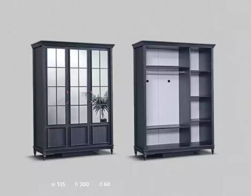 Black wardrobe design closet luxury furniture bedroom furniture