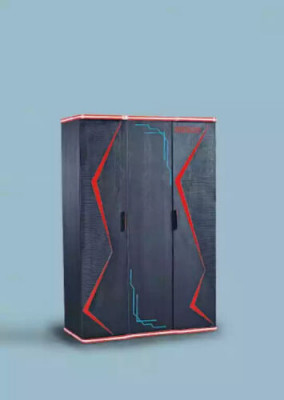 Black wardrobe closet furniture cabinets children's room wood 131x60x200