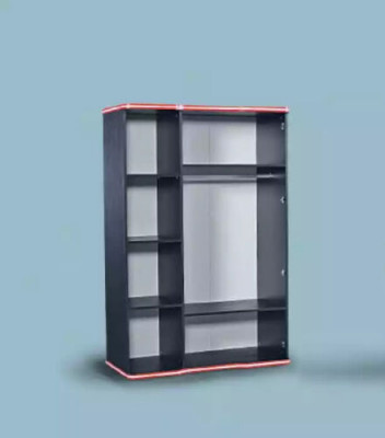 Black wardrobe closet furniture cabinets children's room wood 131x60x200