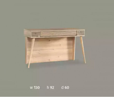Modern table, desk, brown children's desk in the children's room.