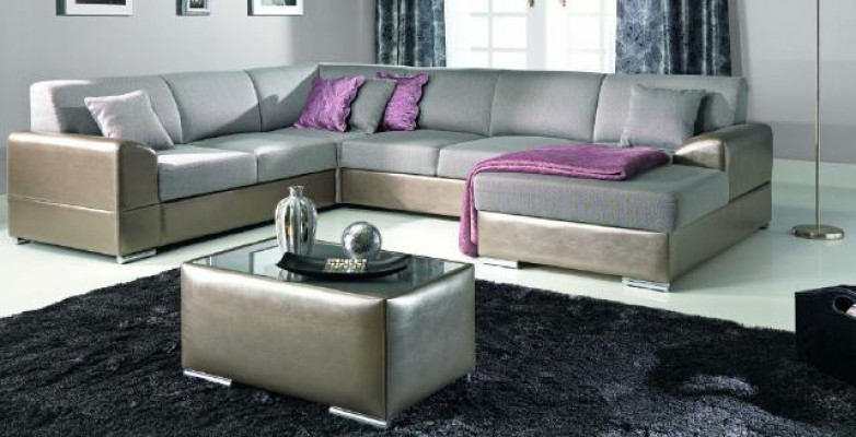 Luxurious U-shaped upholstered sofa in an elegant contemporary style with refined design.