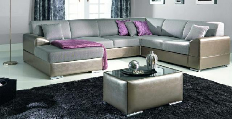 Luxurious U-shaped upholstered sofa in an elegant contemporary style with refined design.
