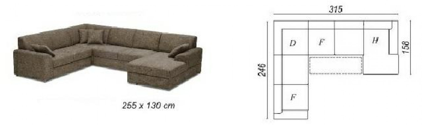 Luxurious U-shaped upholstered sofa in an elegant contemporary style with refined design.