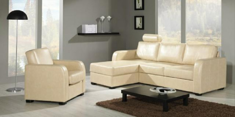 Corner sofa, sofa, couch, leather, textile fabric, living area suite, upholstery corner CAPRI